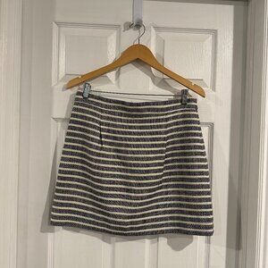 J.Crew Women's Striped White Black Mini Skirt Size 8 | EUC | Workwear Casual